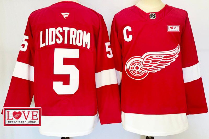 Men Detroit Red Wings #5 Lidstrom Red Fanatics 2025 NHL Jersey style 6